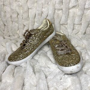 Mardi Gras Gold Glitter Women's Sneakers